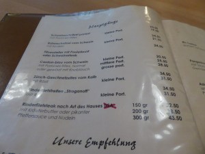 Speisekarte Restaurant Löwen Dulliken